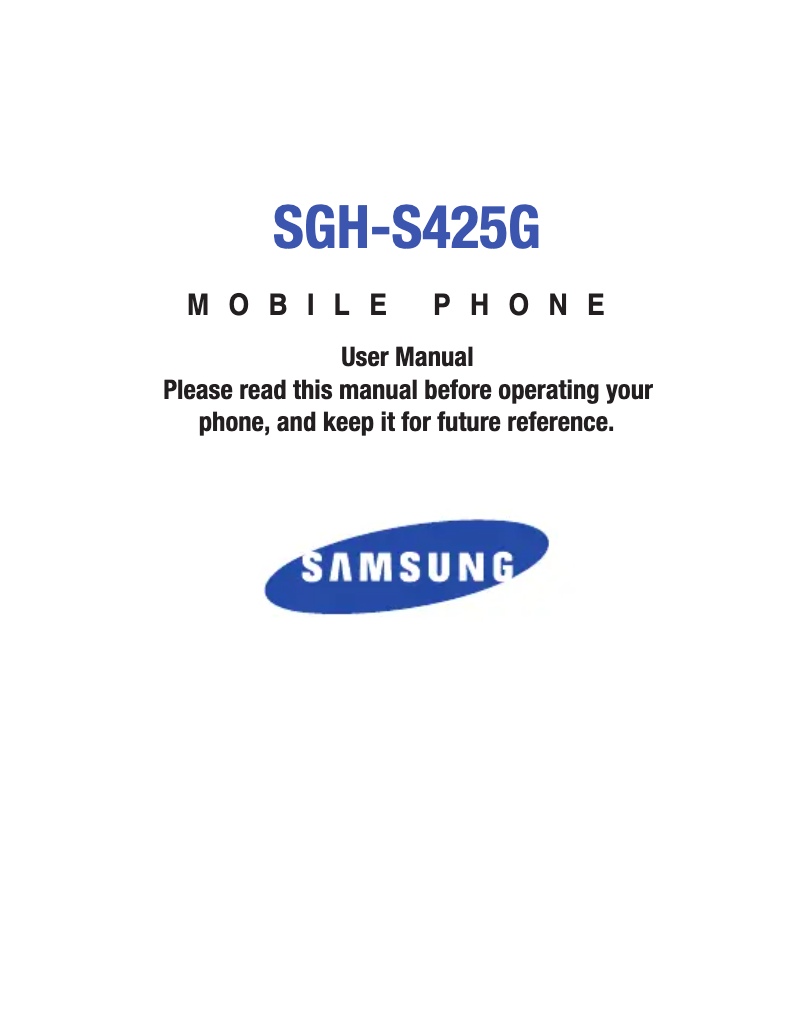 Page 1 de la notice Manuel utilisateur Samsung SGH-S425G