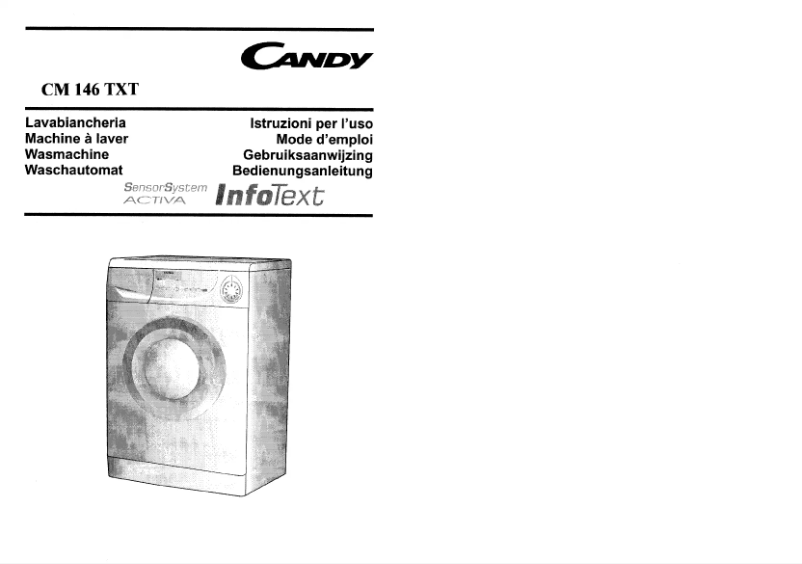 Page n°1 - Manuel utilisateur Candy CM 146 TXT