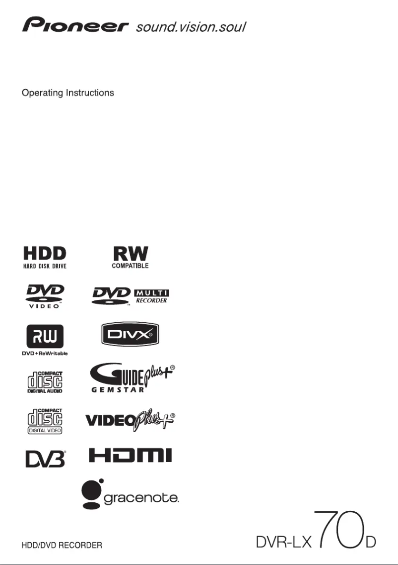 Page n°1 - Manuel utilisateur Pioneer DVR-LX70D