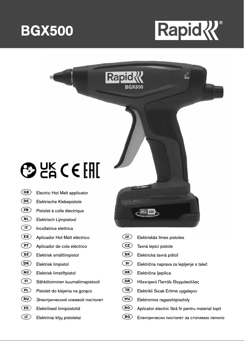 Image de la première page du manuel de l'appareil BGX500