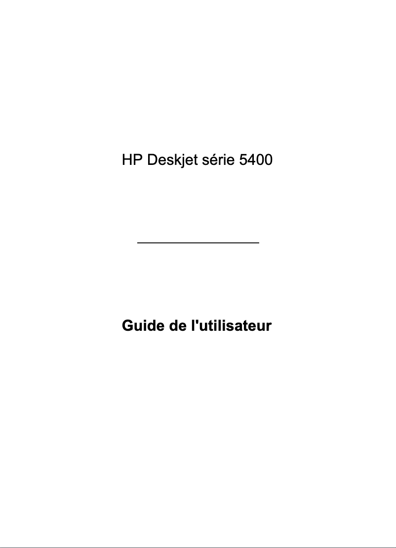 Image de la première page du manuel de l'appareil Deskjet 5440