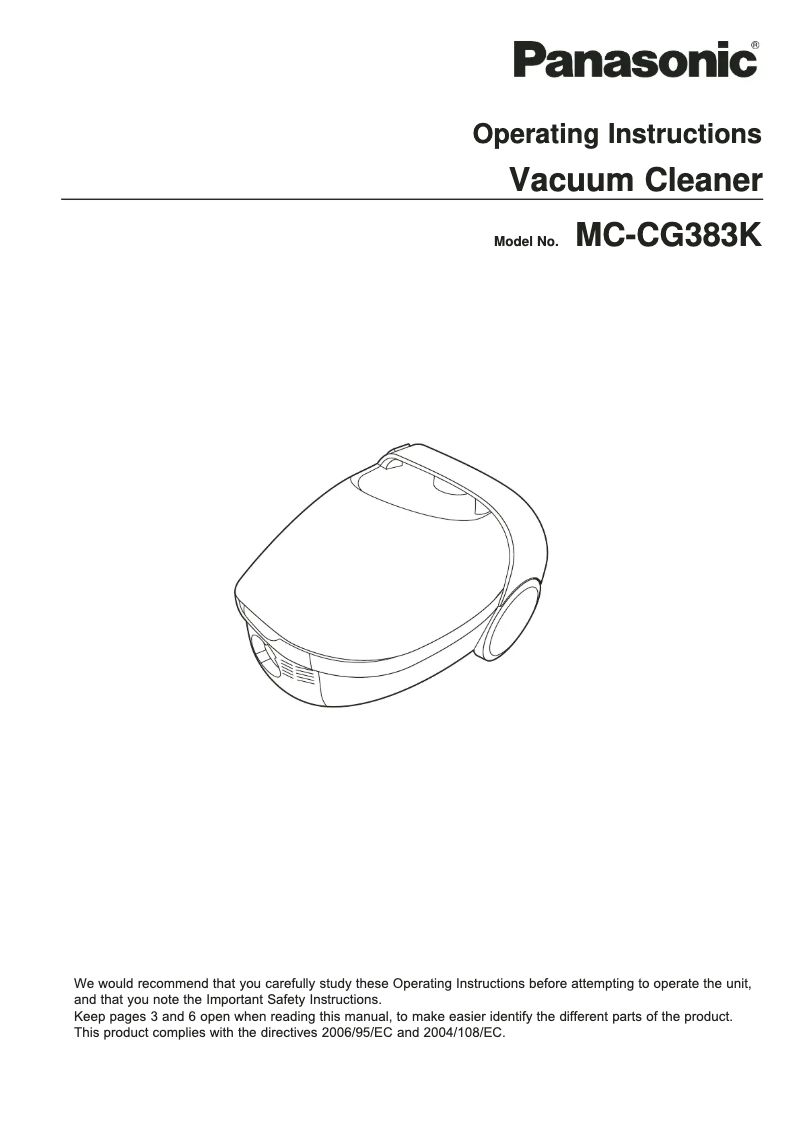 Página 1 del manual Manual de usuario Panasonic MC-CG383K