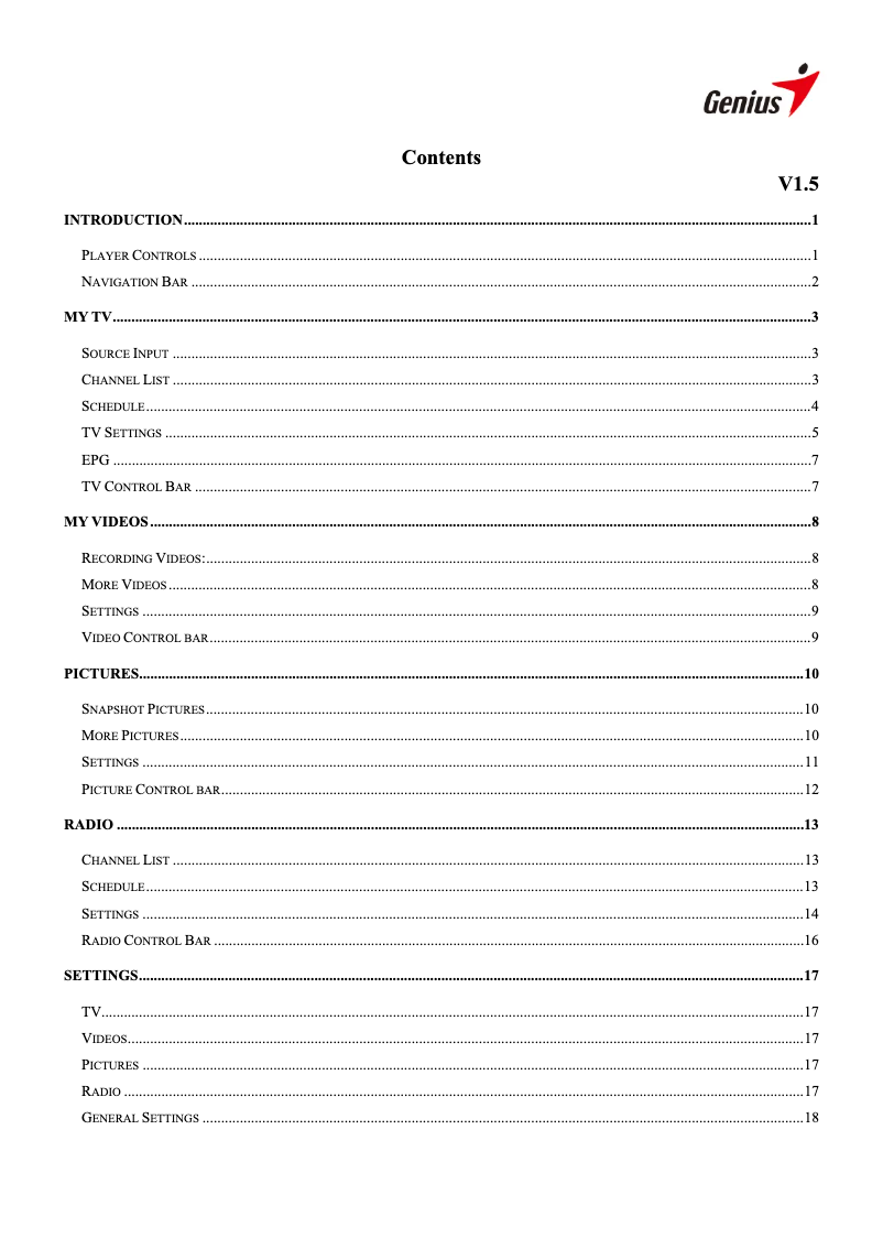 Image de la première page du manuel de l'appareil TVGo DVB-T03
