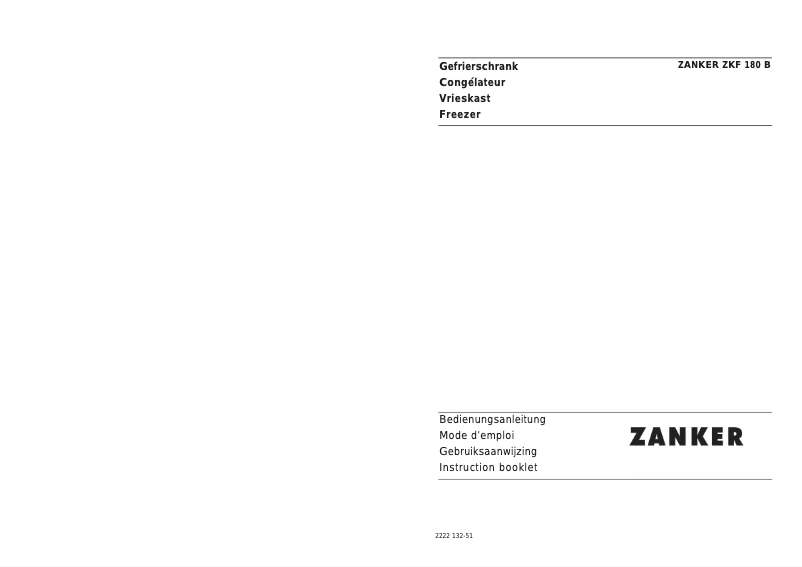 Page n°1 - Manuel utilisateur Zanker ZKF180B
