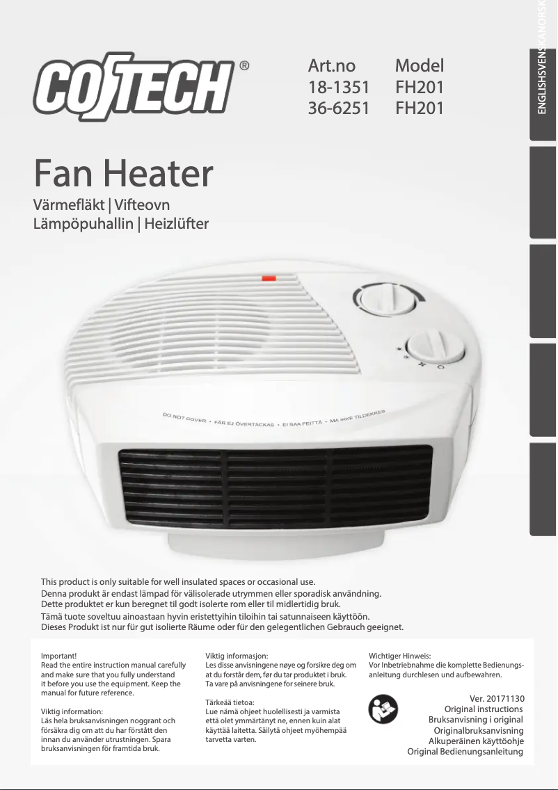 Página 1 del manual Manual de usuario Cotech FH201