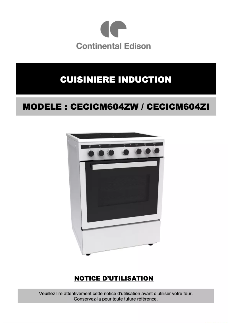 Image de la première page du manuel de l'appareil CECICM604ZW