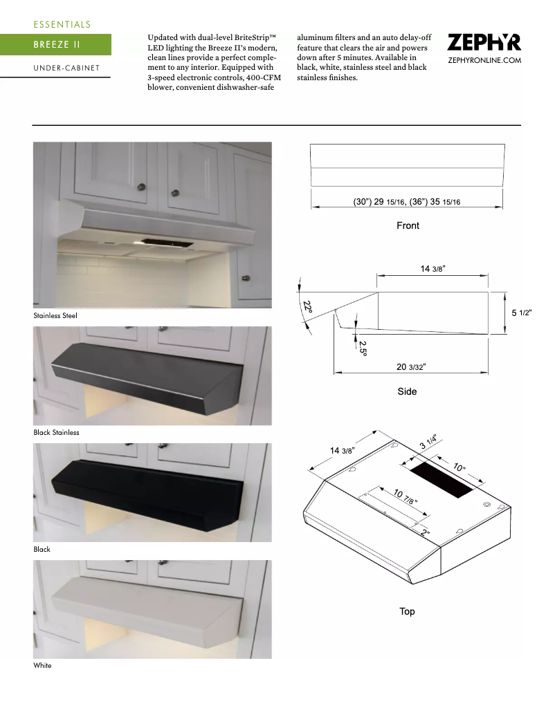 Page n°1 - Fiche technique Zephyr AK1200BB