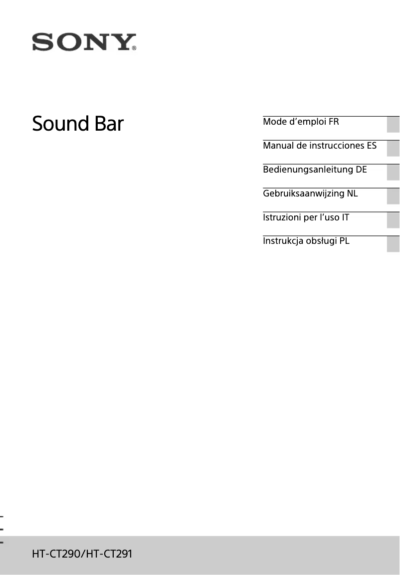 Page 1 de la notice Manuel utilisateur Sony HT-CT290