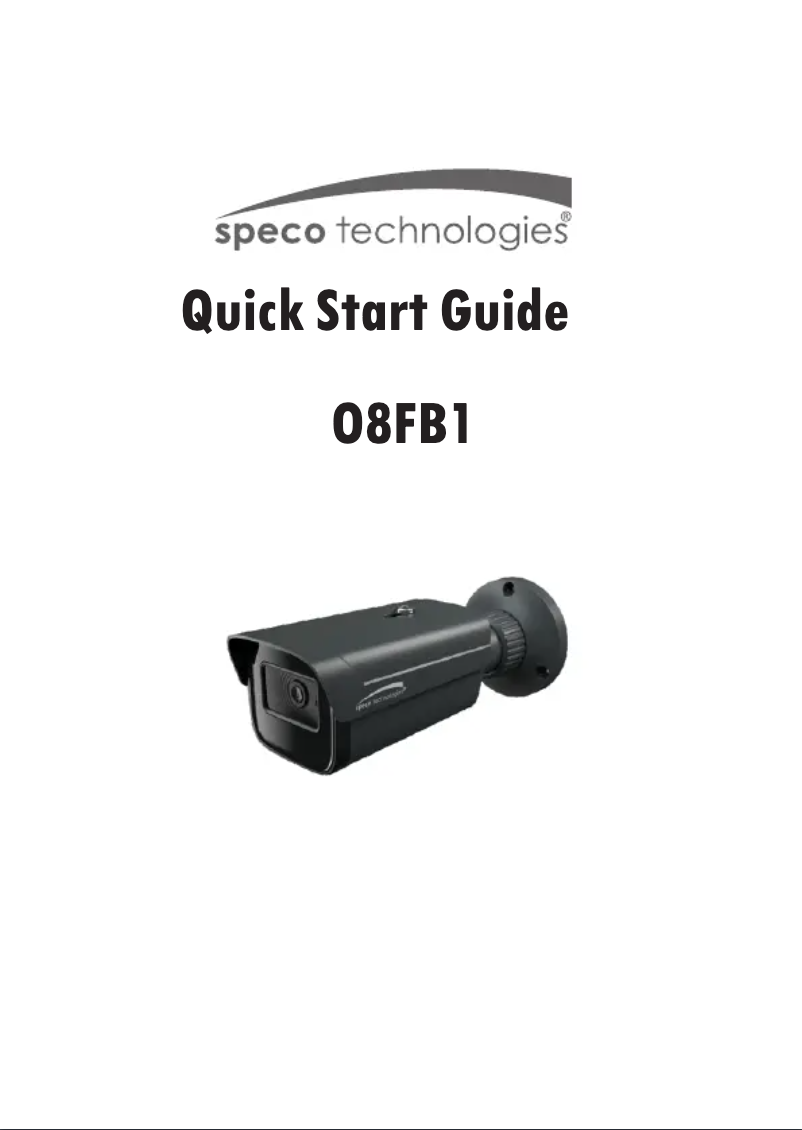 Page 1 de la notice Guide de démarrage rapide Speco Technologies O8FB1