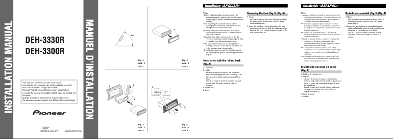 Page n°1 - Manuel utilisateur Pioneer DEH-3330R