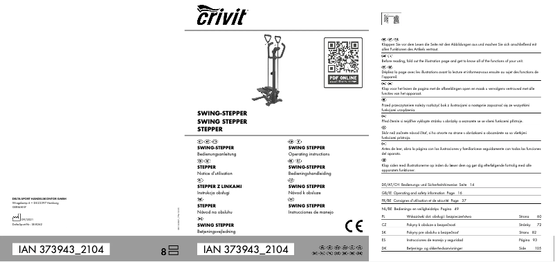 Page n°1 - Manuel utilisateur Crivit IAN 373943