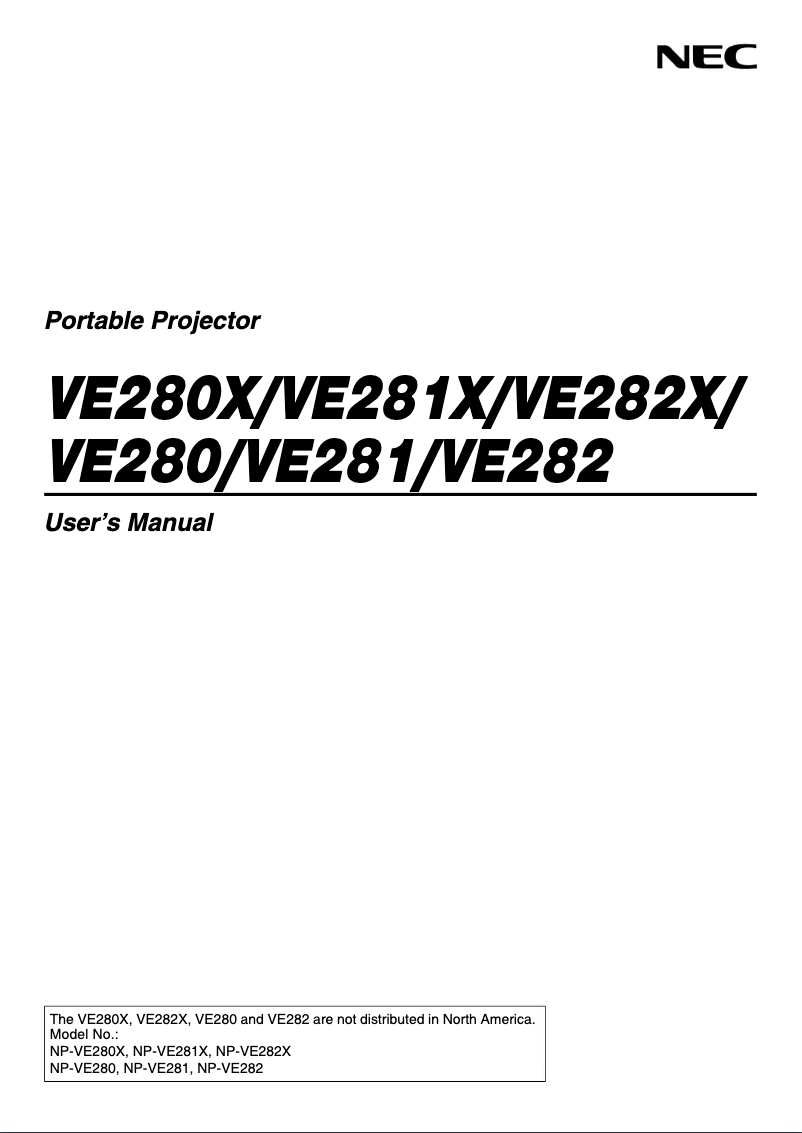 Página 1 del manual Manual de usuario NEC VE282