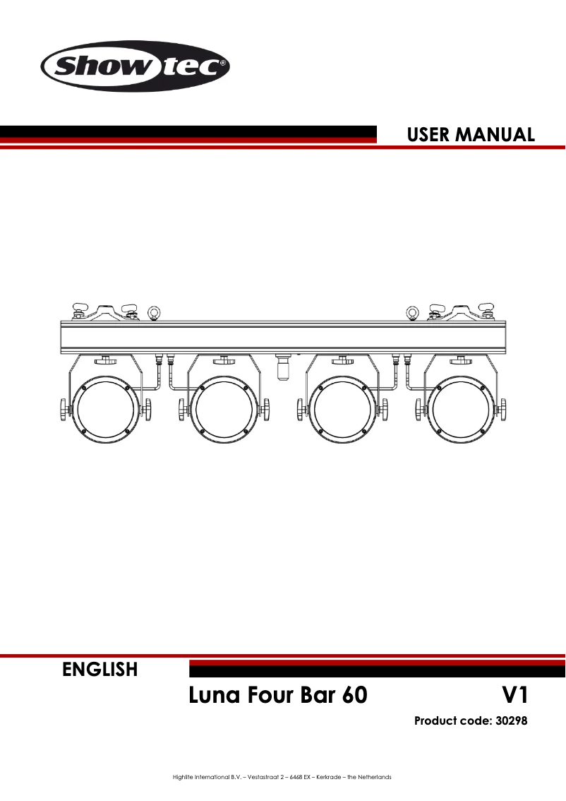 Page 1 de la notice Manuel utilisateur Showtec Luna Four Bar 60