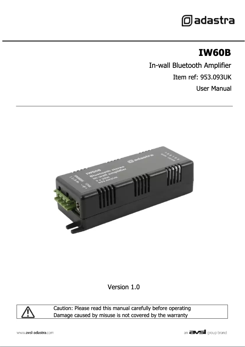 Image de la première page du manuel de l'appareil IW60B