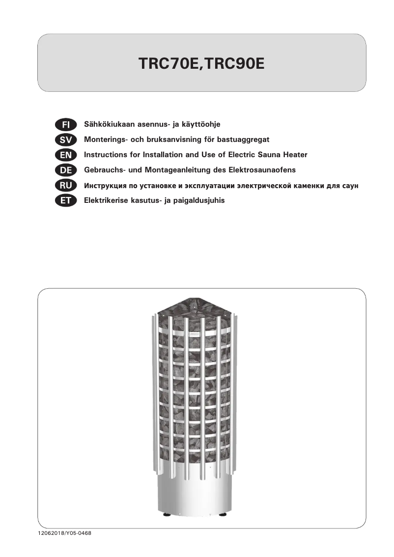 Page 1 de la notice Manuel utilisateur Harvia Glow Corner TRC90E HTRCE900400