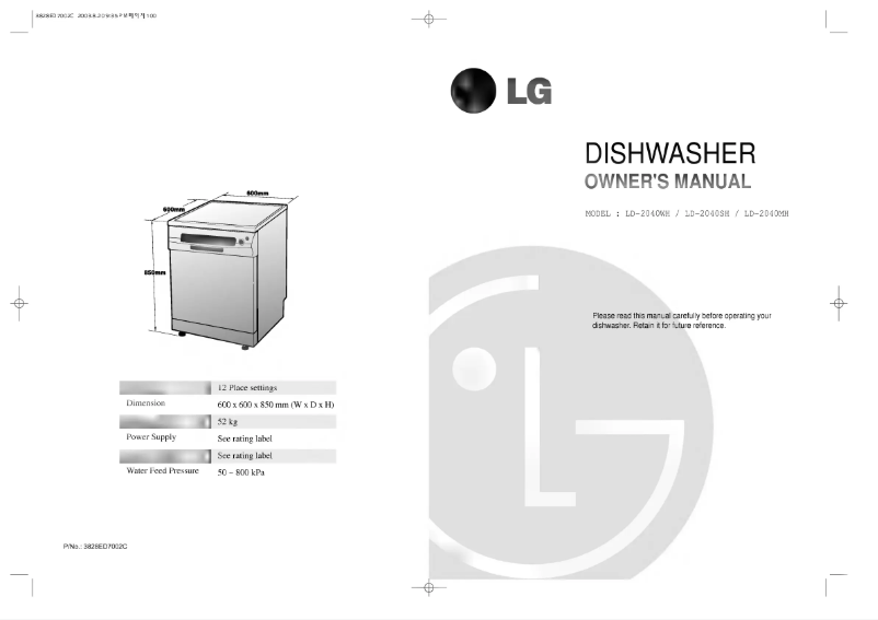 Page 1 de la notice Manuel utilisateur LG LD-2040WH