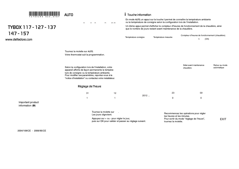 Image de la première page du manuel de l'appareil Tybox 137