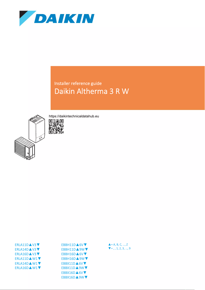 Page 1 de la notice Guide d'installation Daikin EBBX16DF6V
