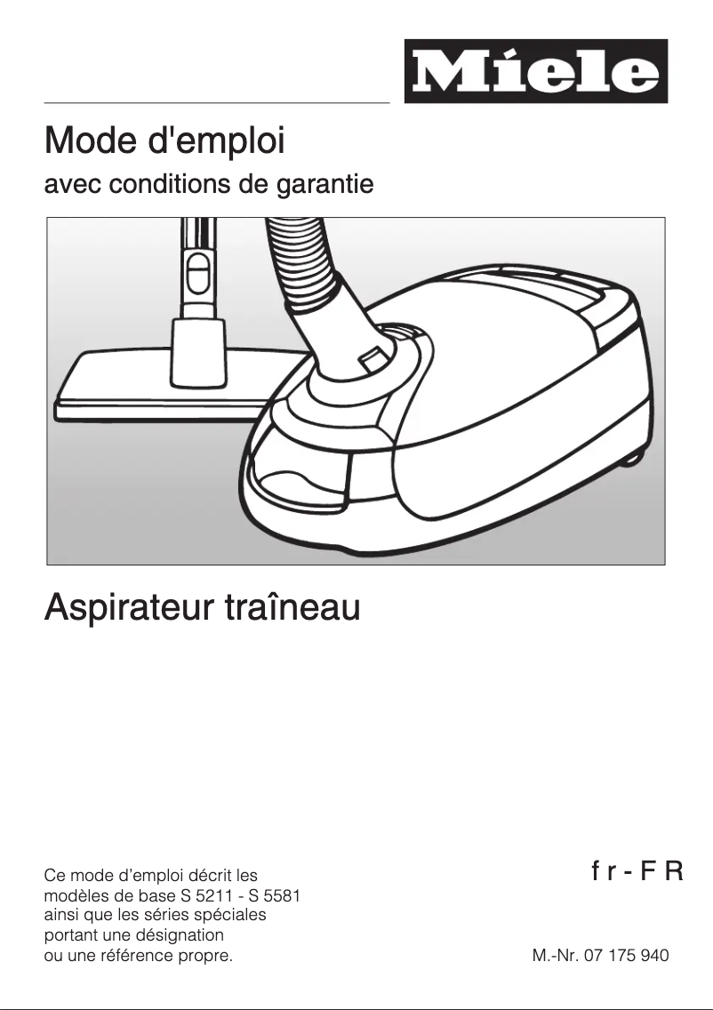 Page n°1 - Manuel utilisateur Miele S 5581