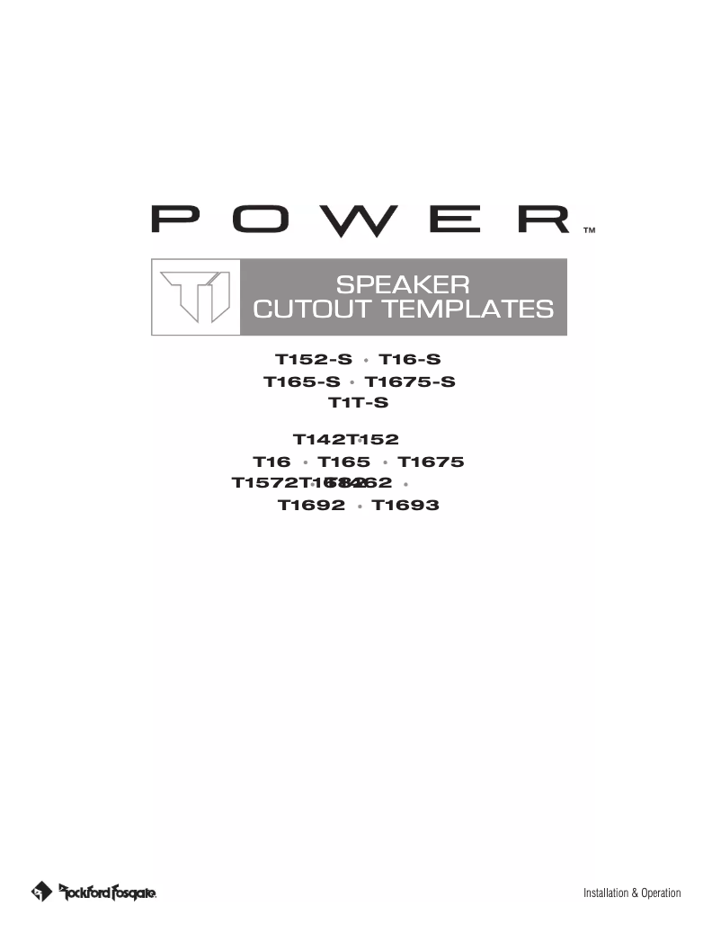 Page 1 de la notice Mode d'emploi Rockford Fosgate Power T152
