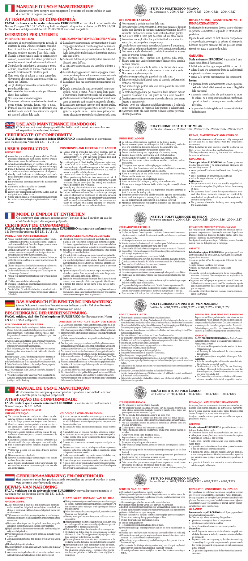 Página 1 del manual Manual de usuario Facal Super Pro 600 Range