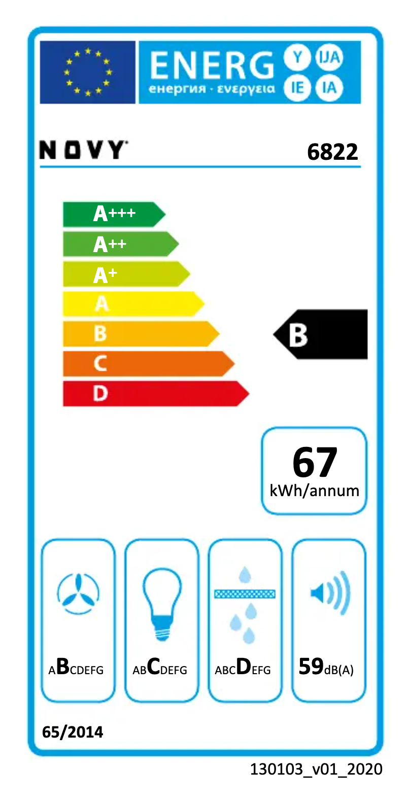 Page n°1 - Label énergétique Novy Pure'line Compact 6822