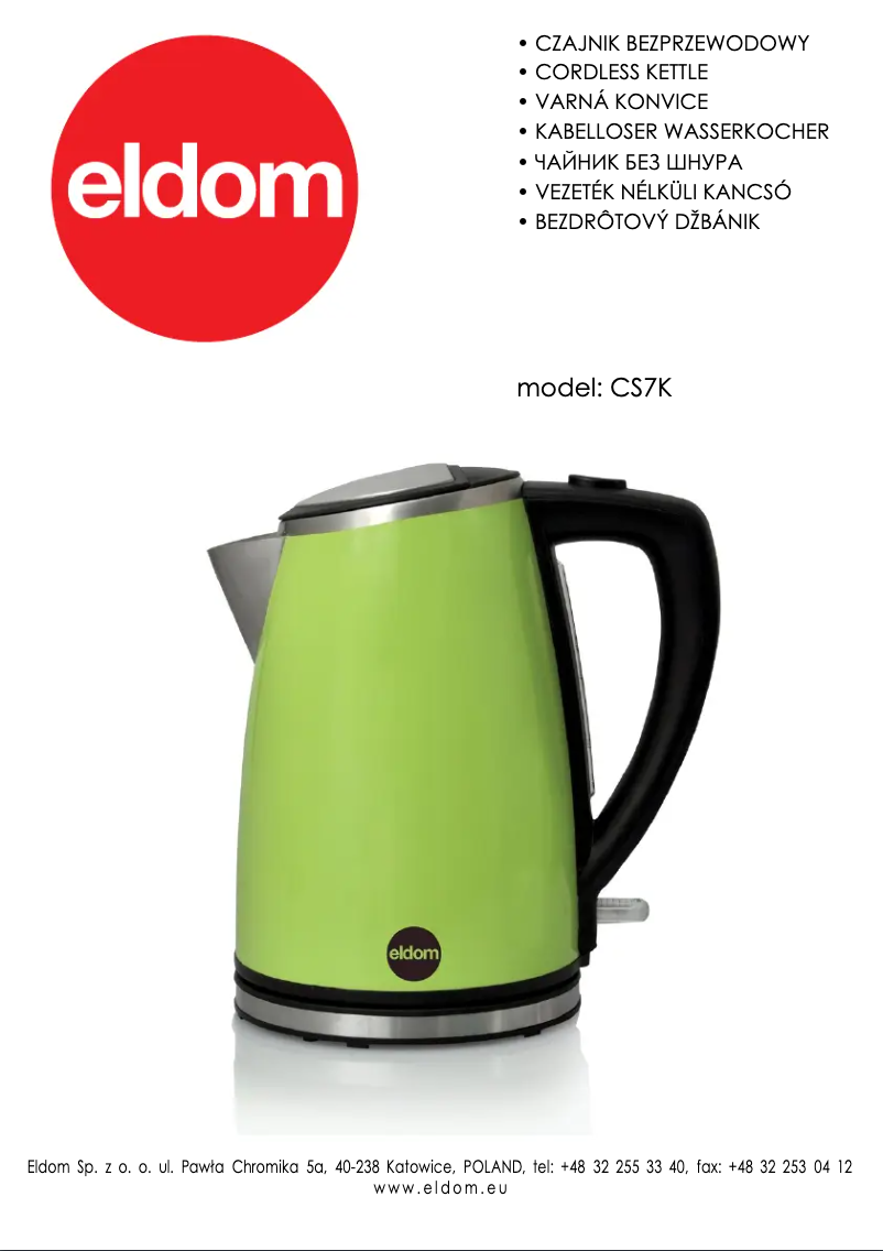 Page 1 de la notice Manuel utilisateur Eldom CS7K