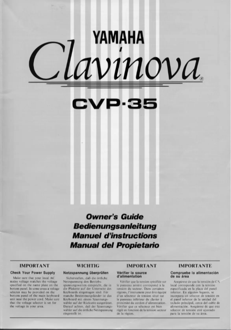 Page n°1 - Manuel utilisateur Yamaha Clavinova CVP-35