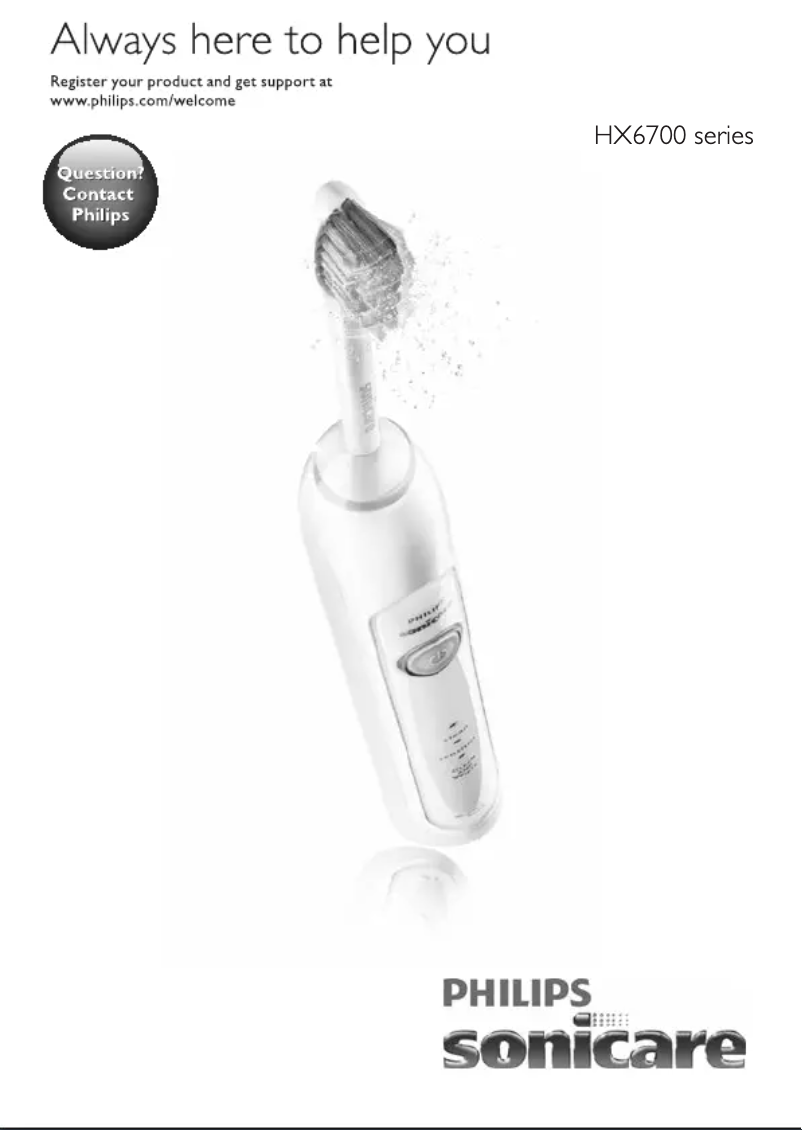 Page n°1 - Manuel utilisateur Philips Sonicare HealthyWhite HX6782