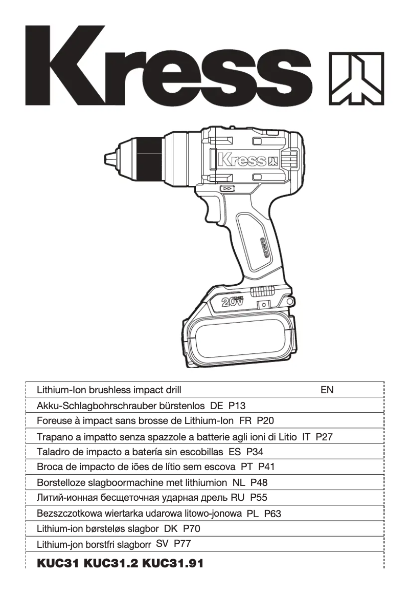 Page n°1 - Manuel utilisateur Kress KUC31.2