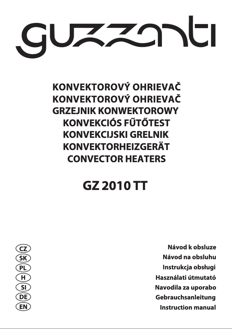 Page 1 de la notice Manuel utilisateur Guzzanti GZ 2010TT