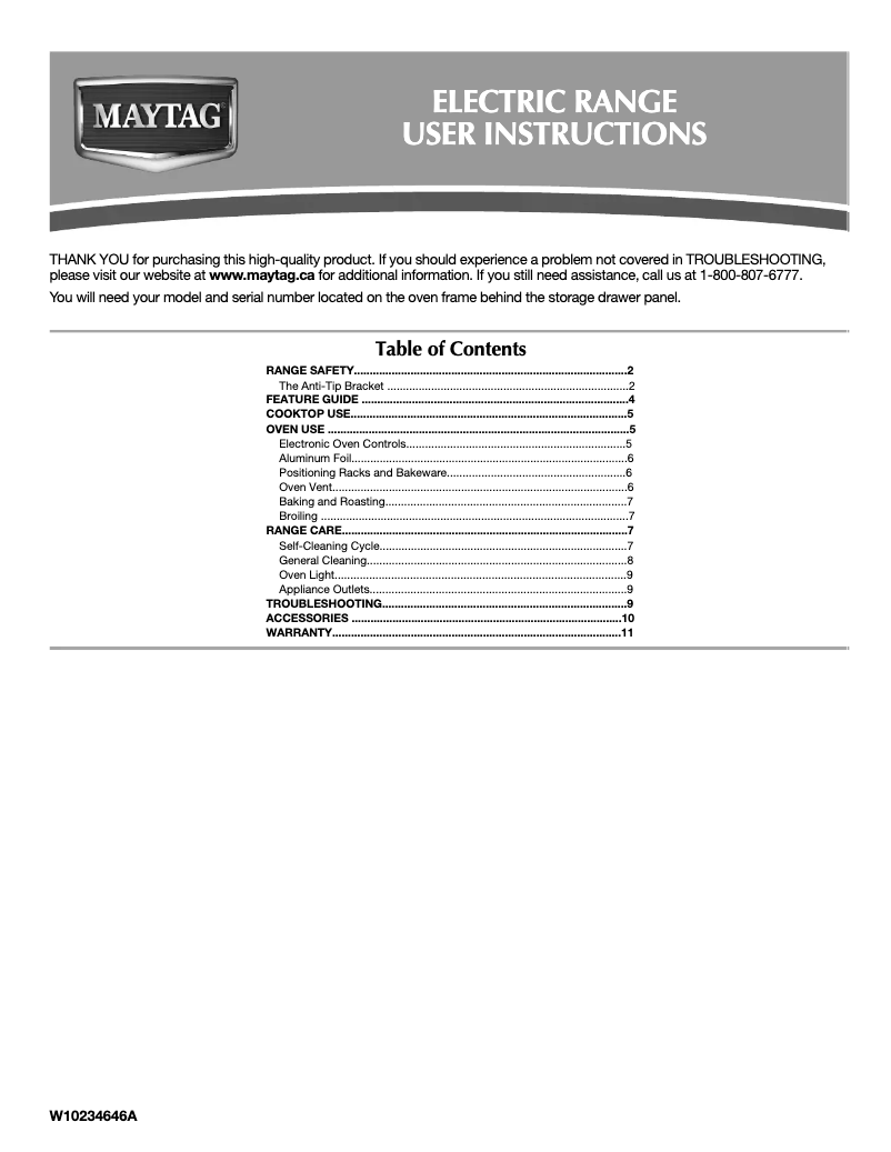 Page n°1 - Manuel utilisateur Maytag YMER7662WS