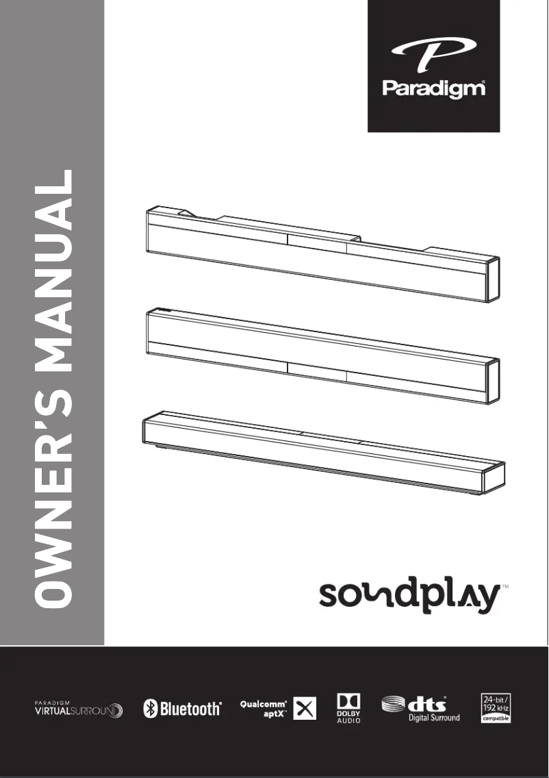 Page 1 de la notice Manuel utilisateur Paradigm Soundplay