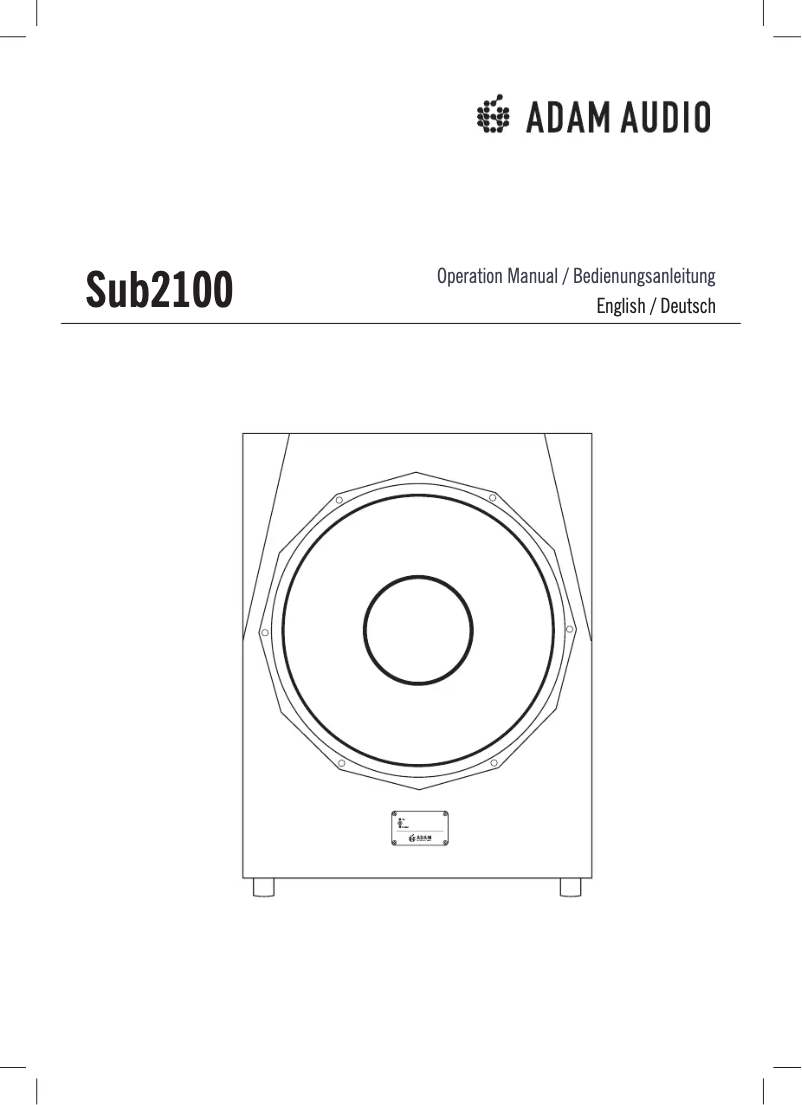 Imagen de la primera página del manual del dispositivo Sub2100