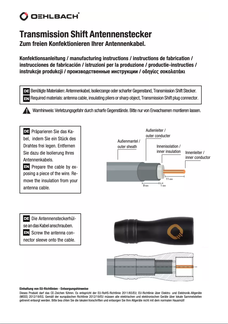 Page 1 de la notice Manuel utilisateur Oehlbach 4413