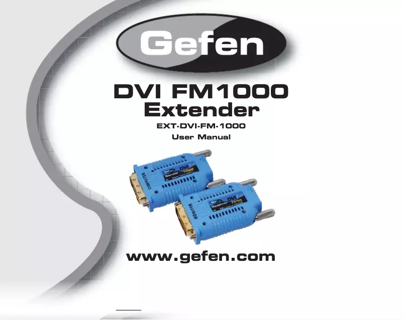 Image de la première page du manuel de l'appareil EXT-DVI-FM1000