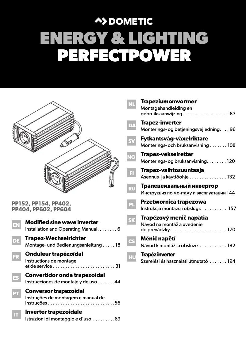 Page n°1 - Manuel utilisateur Dometic PerfectPower PP 602