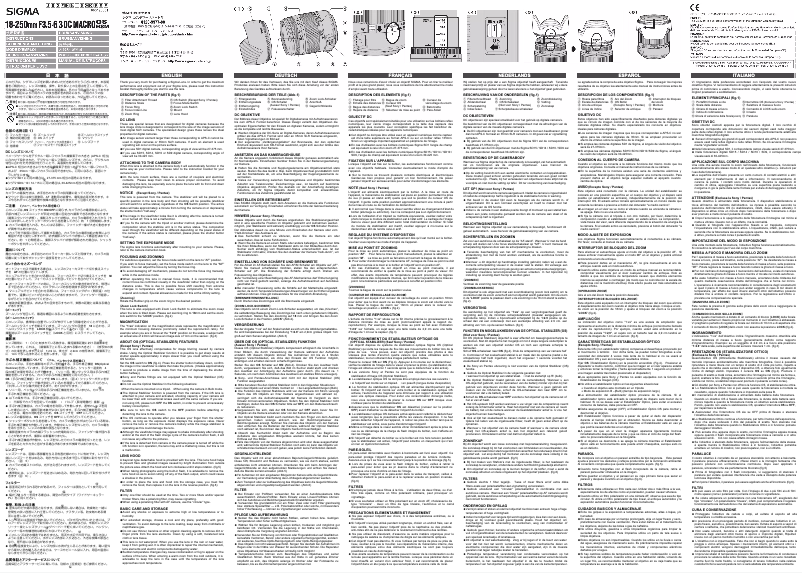 Image de la première page du manuel de l'appareil 50mm F3.5-6.3 DC OS HSM Macro 18-2