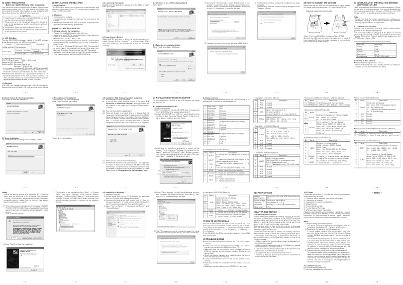 Page 1 de la notice Manuel utilisateur Sanwa LCR-USB
