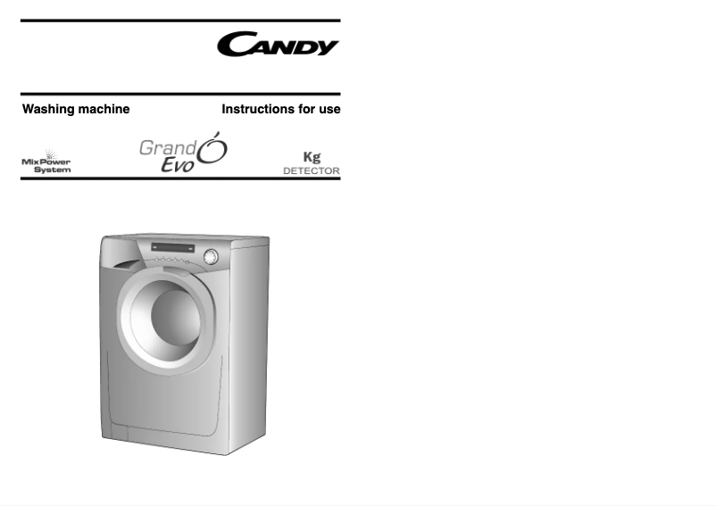 Page n°1 - Manuel utilisateur Candy EVO 1483DW/1-80
