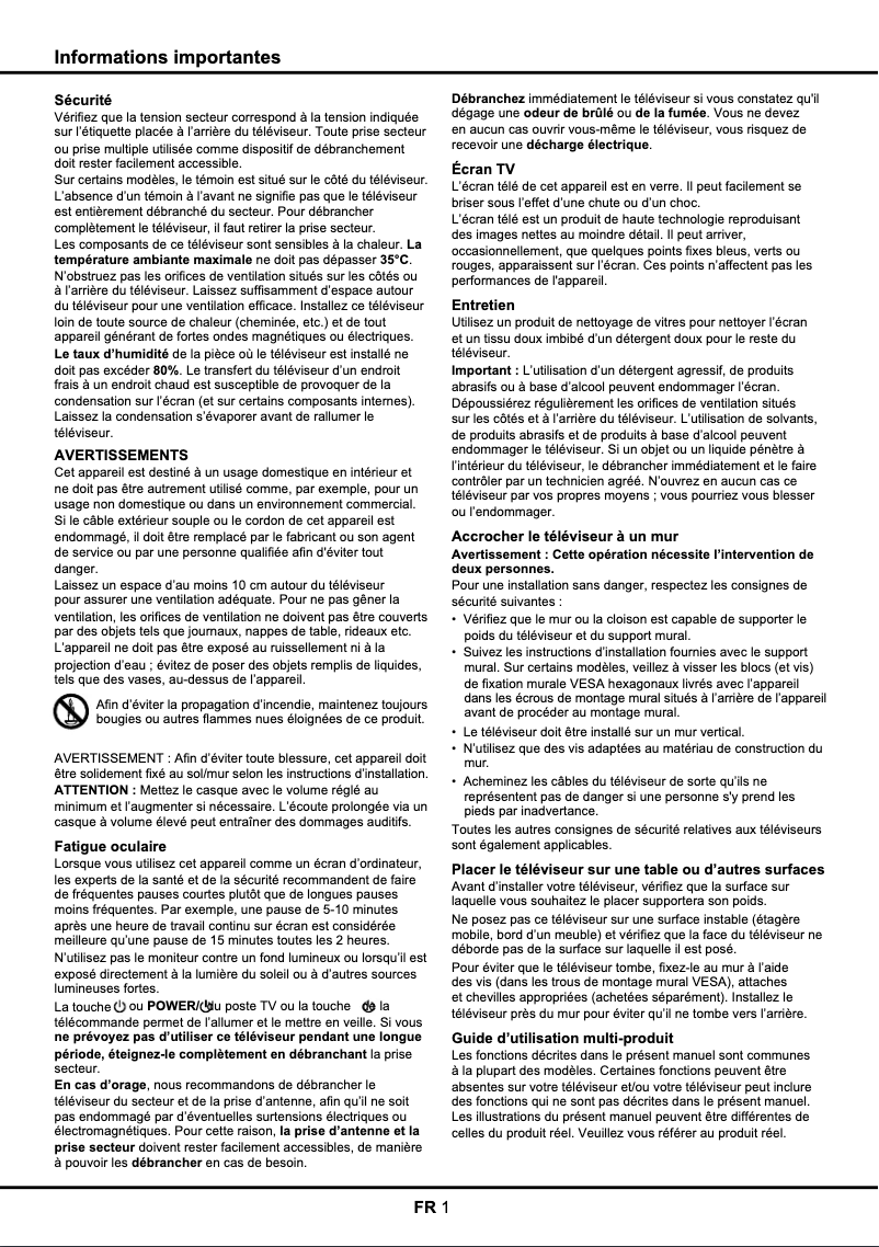 Page 1 de la notice Manuel utilisateur TCL L24E4143F/G