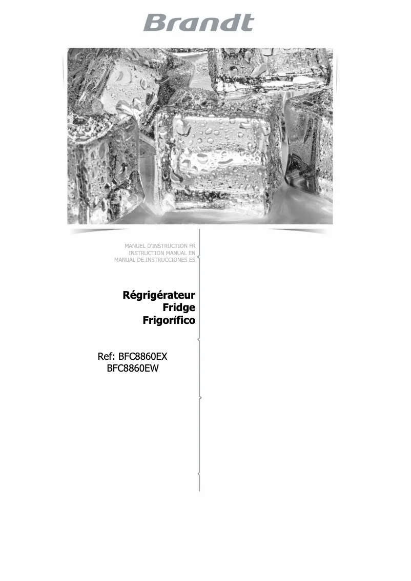 Image de la première page du manuel de l'appareil BFC8860EW