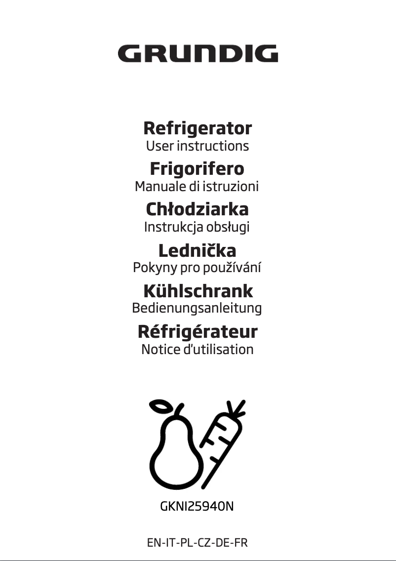 Page 1 de la notice Manuel utilisateur Grundig GKNI 25940 N