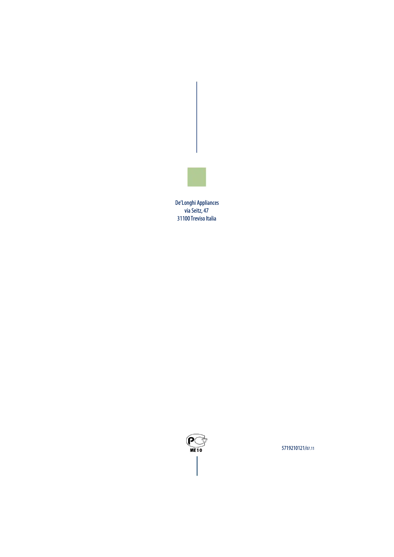 Page n°1 - Manuel utilisateur DeLonghi Colombina Cordless XLR 18