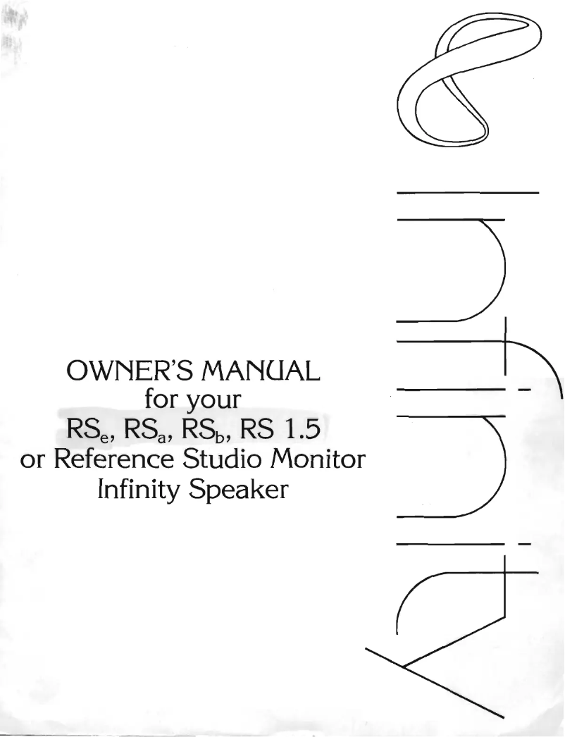 Page 1 de la notice Manuel utilisateur Infinity Reference Studio Monitor