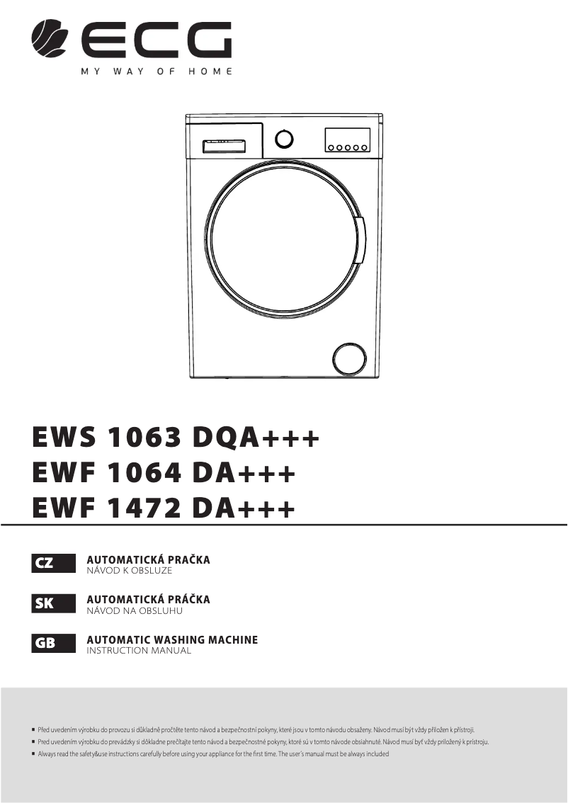 Page 1 de la notice Manuel utilisateur ECG EWS 1063 DQA+++
