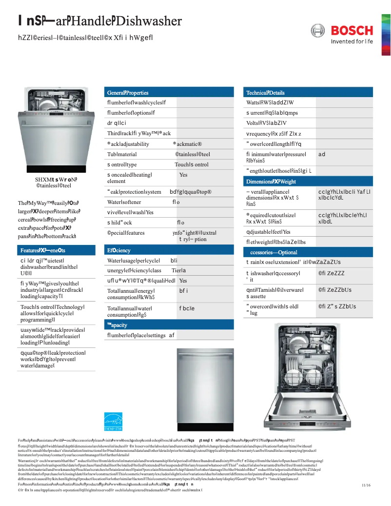 Página 1 del manual Ficha técnica Bosch SHXM98W75N