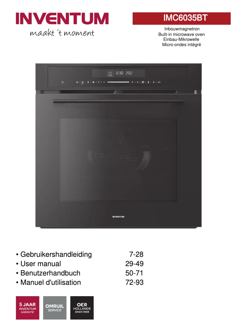 Page 1 de la notice Manuel utilisateur Inventum IMC6035BT