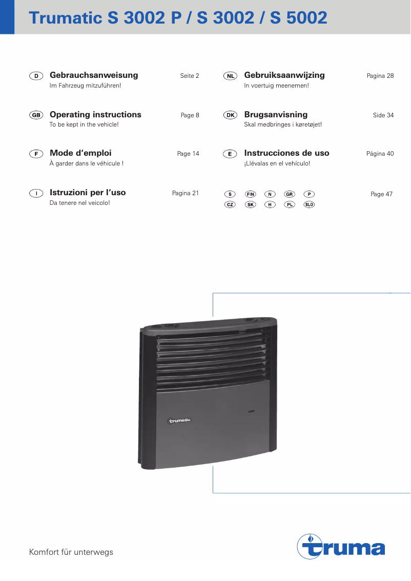 Página 1 del manual Manual de usuario Trumatic S 3002