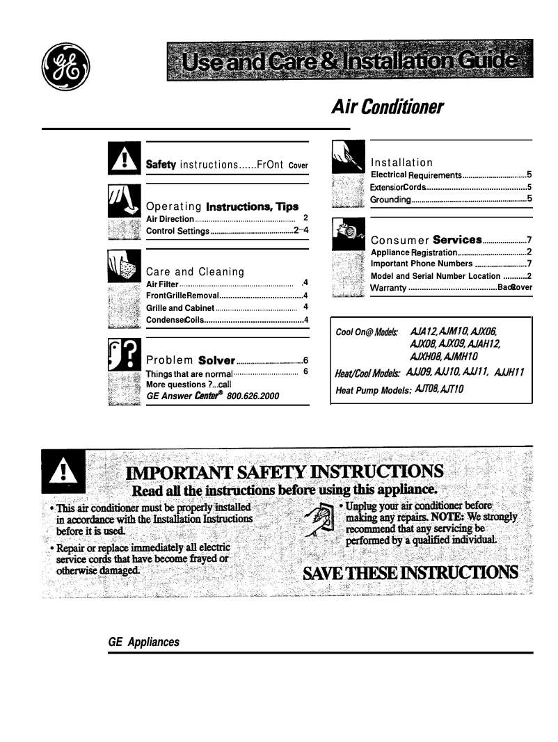Imagen de la primera página del manual del dispositivo AJMH10DF